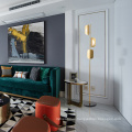 Modern luxury minimalist golden metal corner floor lamp